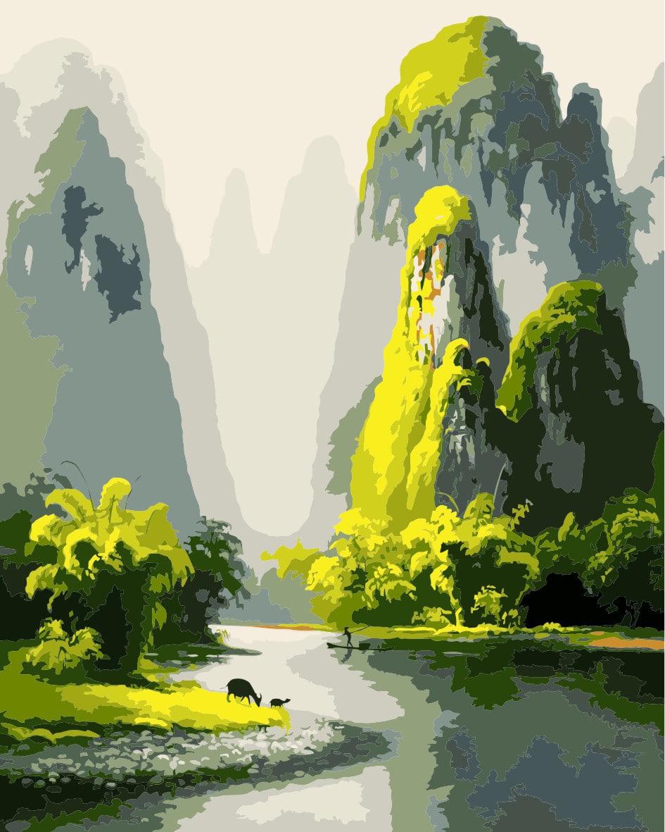 

The Foot Of The Mountain Valley – Paint By Numbers - 40*50CM, 501 Original