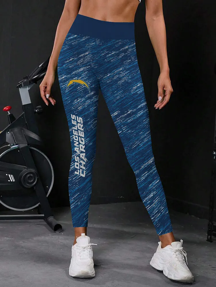 Los Angeles Chargers High Waist Push Up Printed Leggings