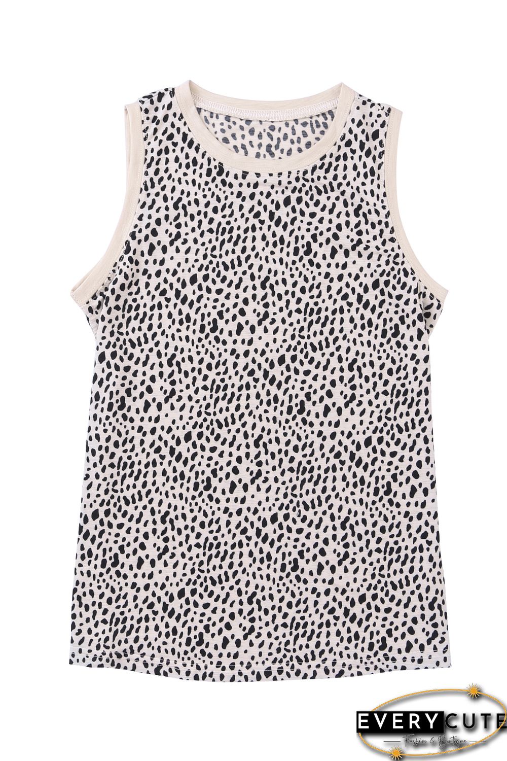 Leopard Print Round Neck Tank Top