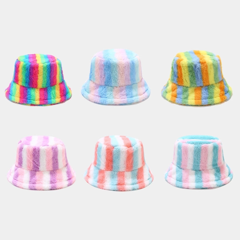 Women's IG Style Modern Style Stripe Wide Eaves Bucket Hat