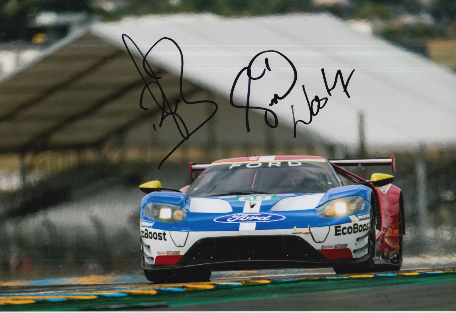 Briscoe, Dixon, Westbrook Hand Signed Ford GT Le Mans 2017 12x8 Photo Poster painting 1.