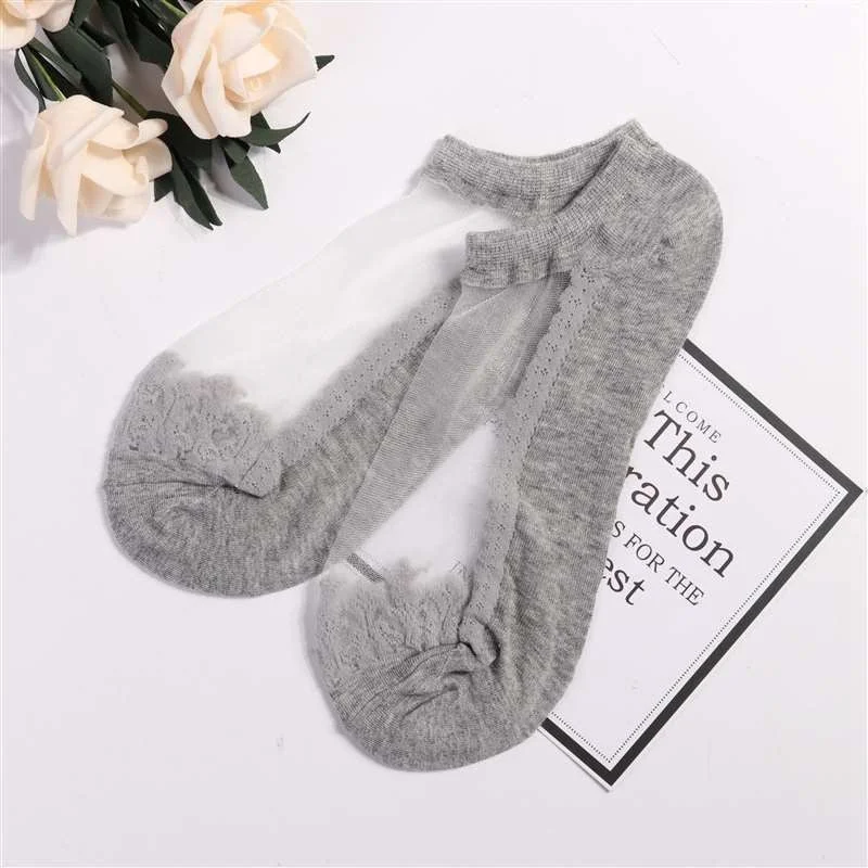 Cute print cat harajuku transparent socks women girl summer funny animal low cut ankle sock 2020 Women's Socks 2 Pairs