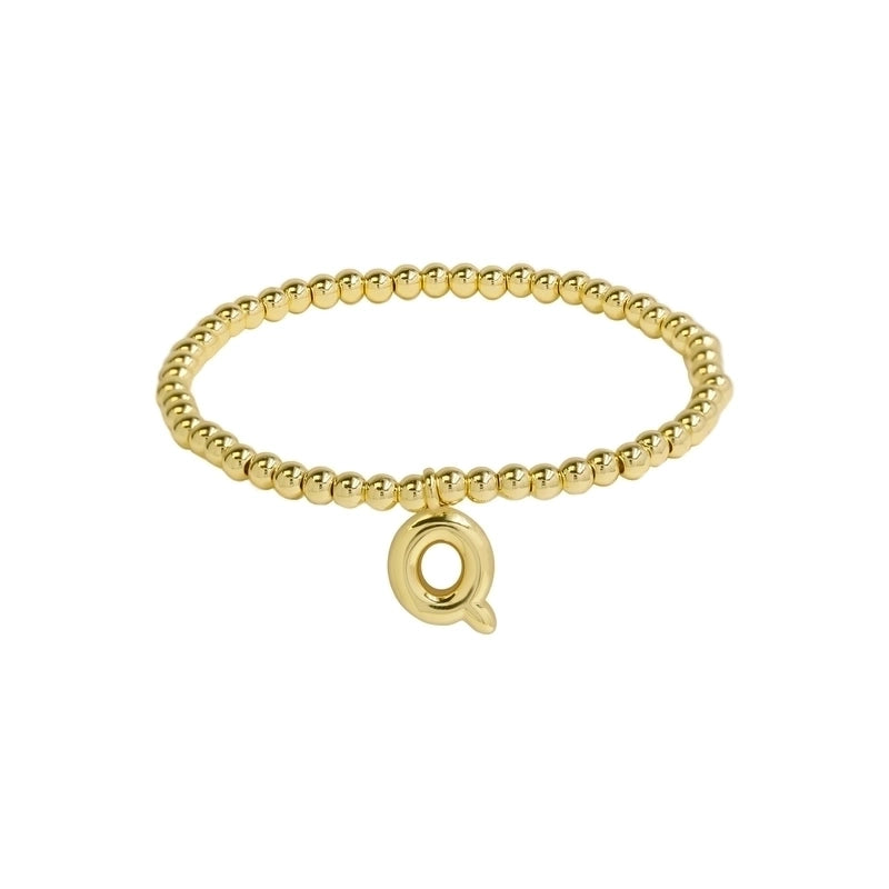 Hot Sale 18K Brass Glossy 26 English Letters Copper Bead Filament Adjustable Fashion Bracelet