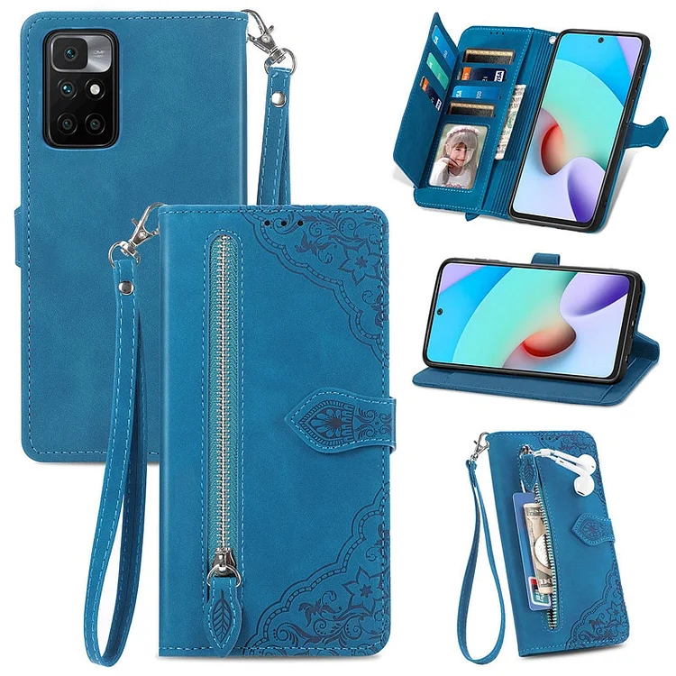 Zipper Wallet Multi Card Cover Coque For XiaoMi RedMi Note 12 11S 10 10S 9 9S 9T 8T 8 Pro 9A 9C Magnetic Flip Leather Phone Case