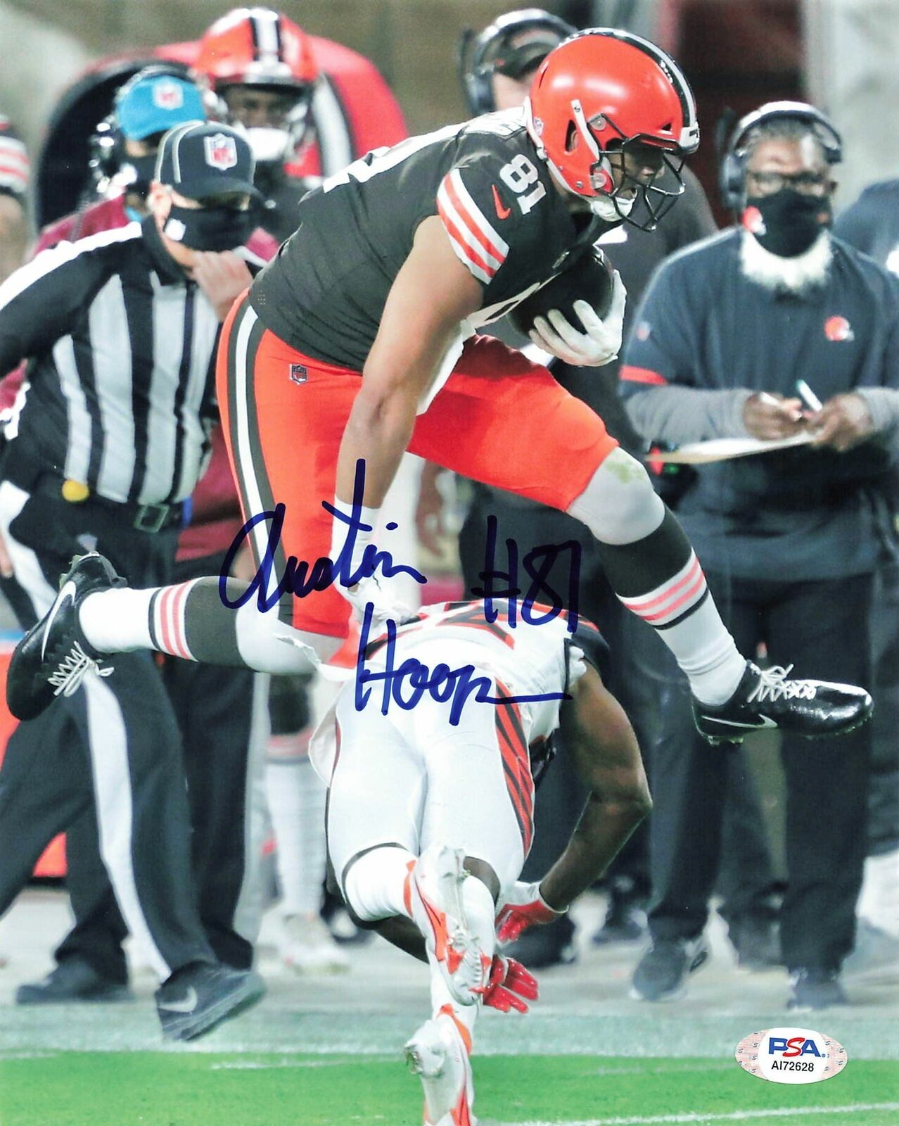 AUSTIN HOOPER signed 8x10 Photo Poster painting PSA/DNA Cleveland Browns Autographed