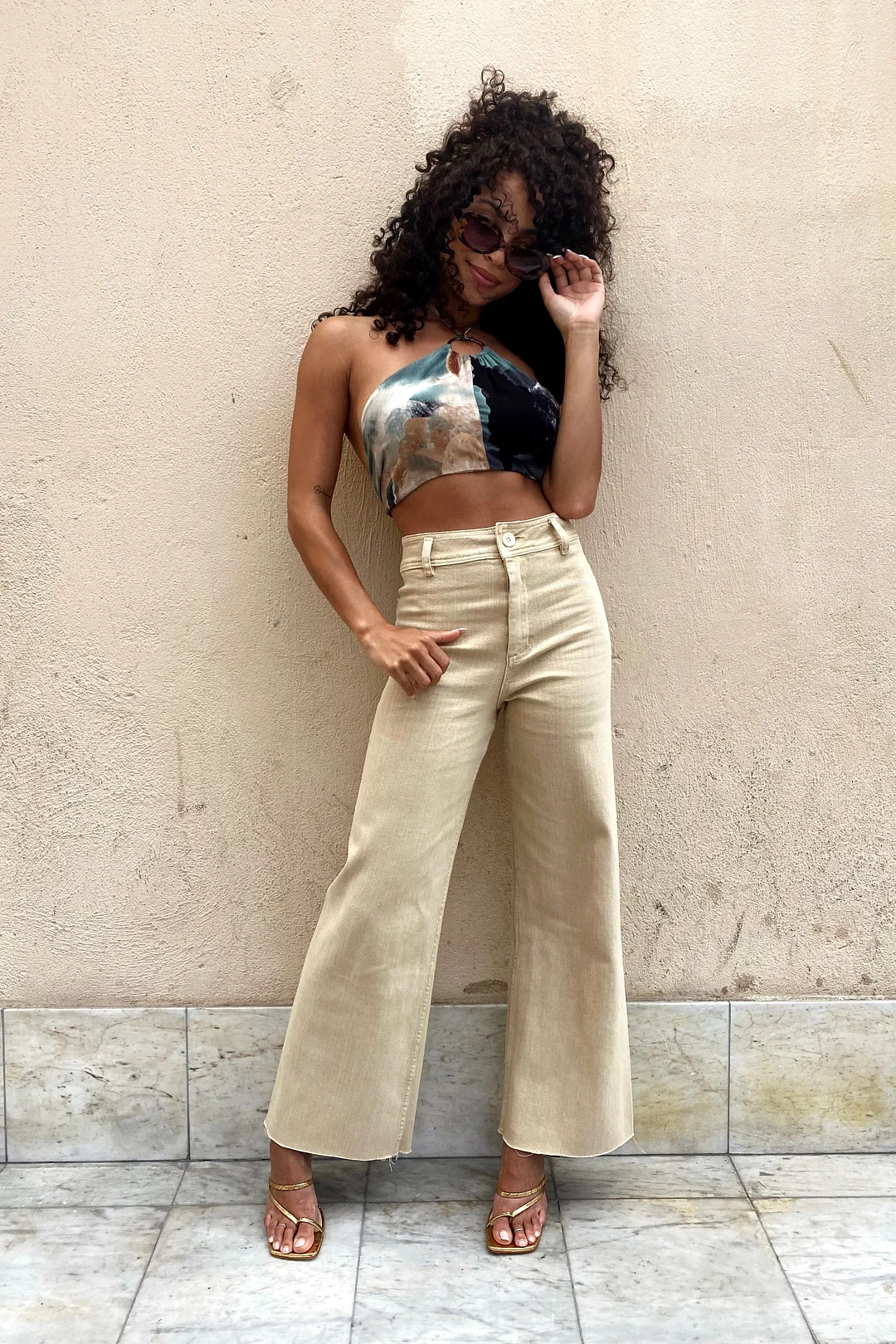 Belmar Beige Crop Pant