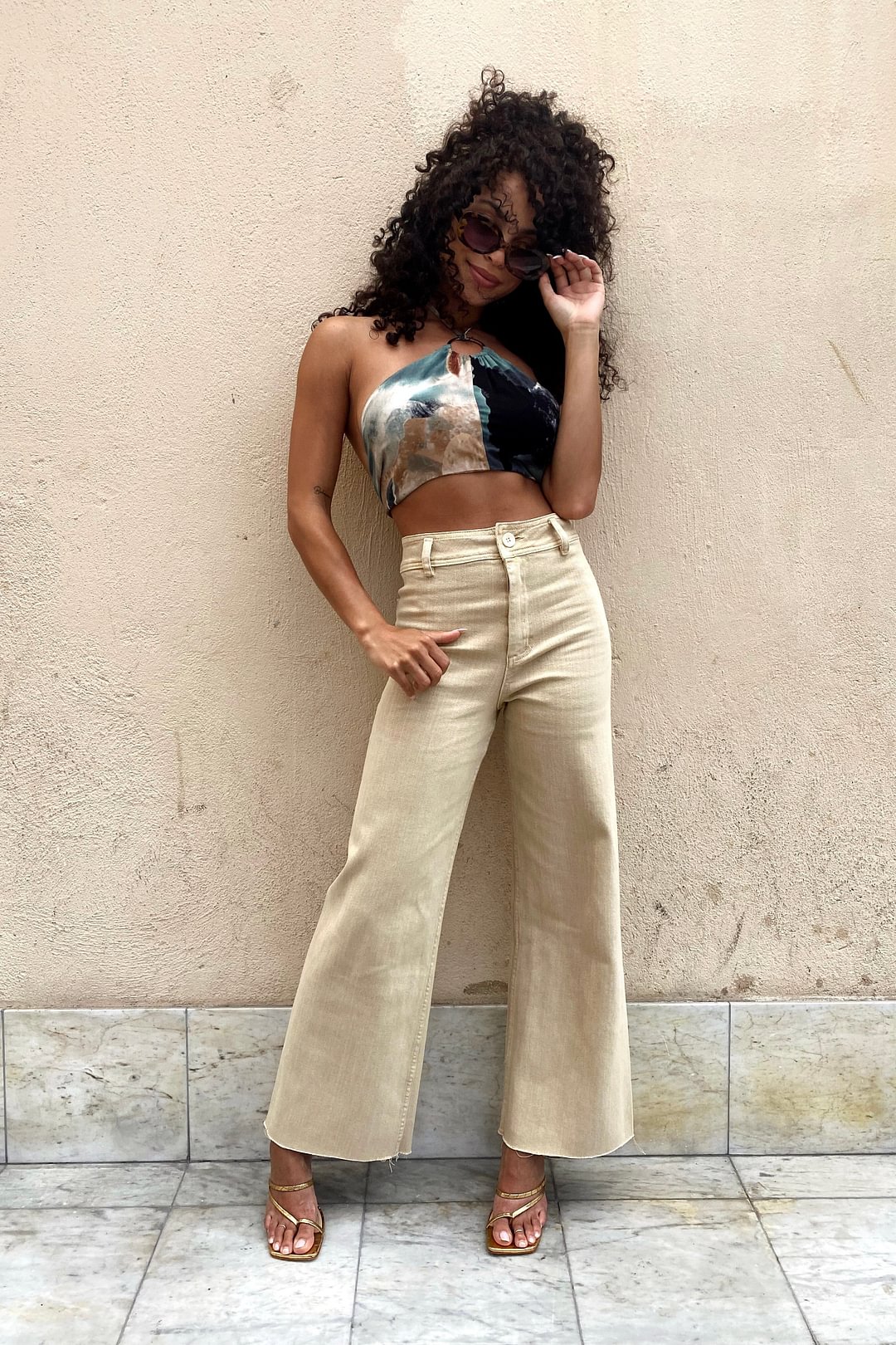 Belmar Beige Crop Pant