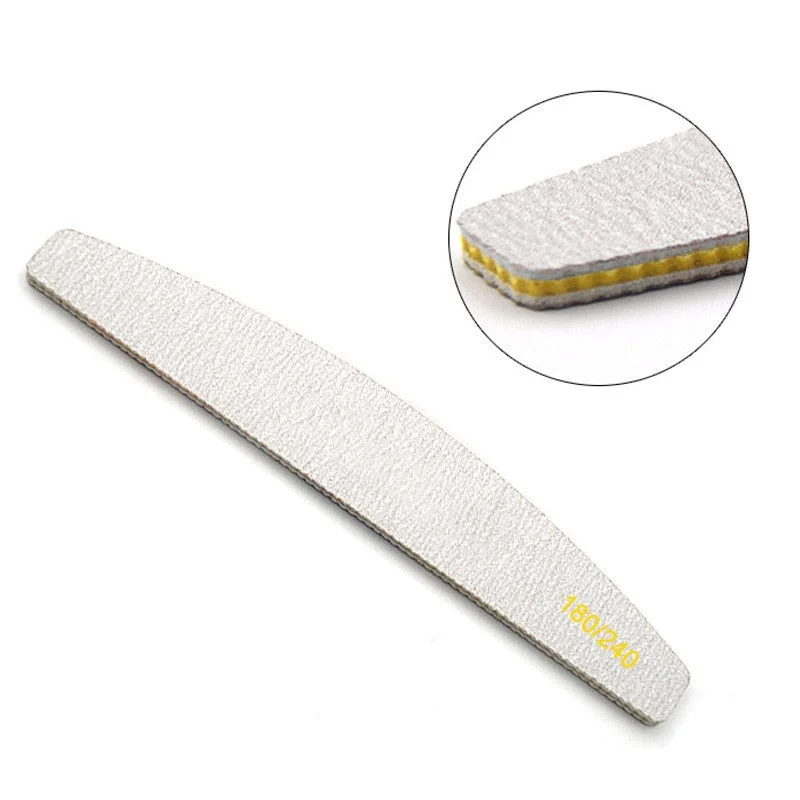 1Pc 80/100/150/180/240 Professional Half Moon Nail File Grinding Block File Nail Buffer Colorful Lime Manicure Pedicure DIY Tool-Nail Inspo