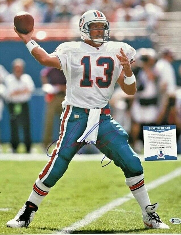 DAN MARINO SIGNED MIAMI DOLPHINS 16X20 Photo Poster painting BECKETT CERTIFIED BAS