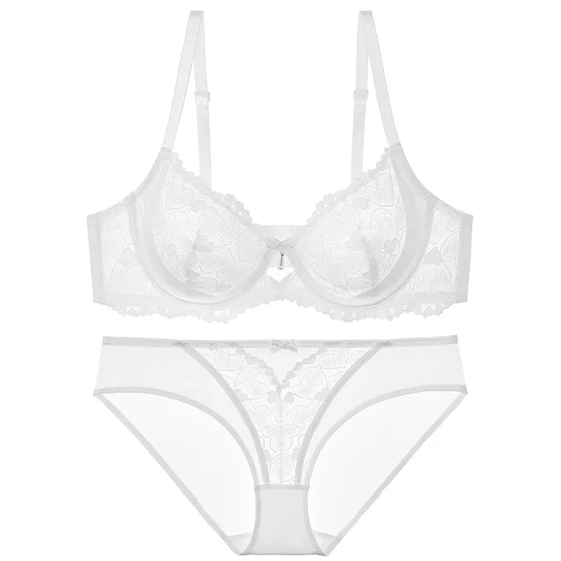 Churchf Lace Underwear Red Bra Sexy Pure Desire Big Bra Small Breathable Bra Girl Bra Set
