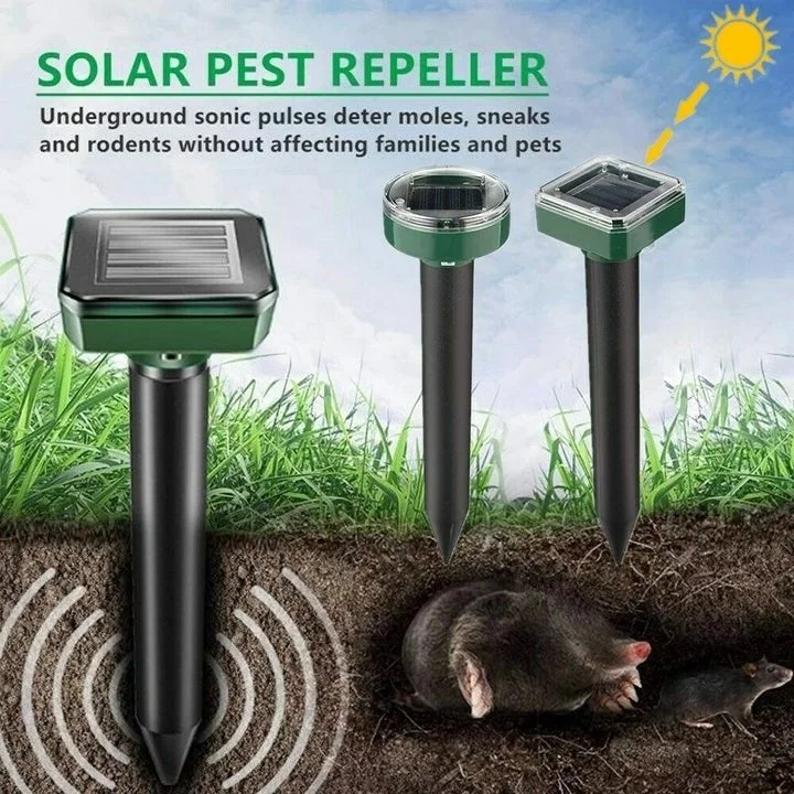 Solar Power Ultrasonic Mice Gopher Mole Pest Snake Repellent Repeller