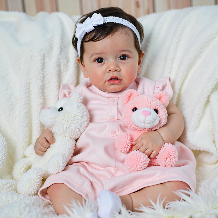 20'' Lifelike Realistic Awake Girl Doll Named Vilina Reborn Baby Doll with Brown Hair