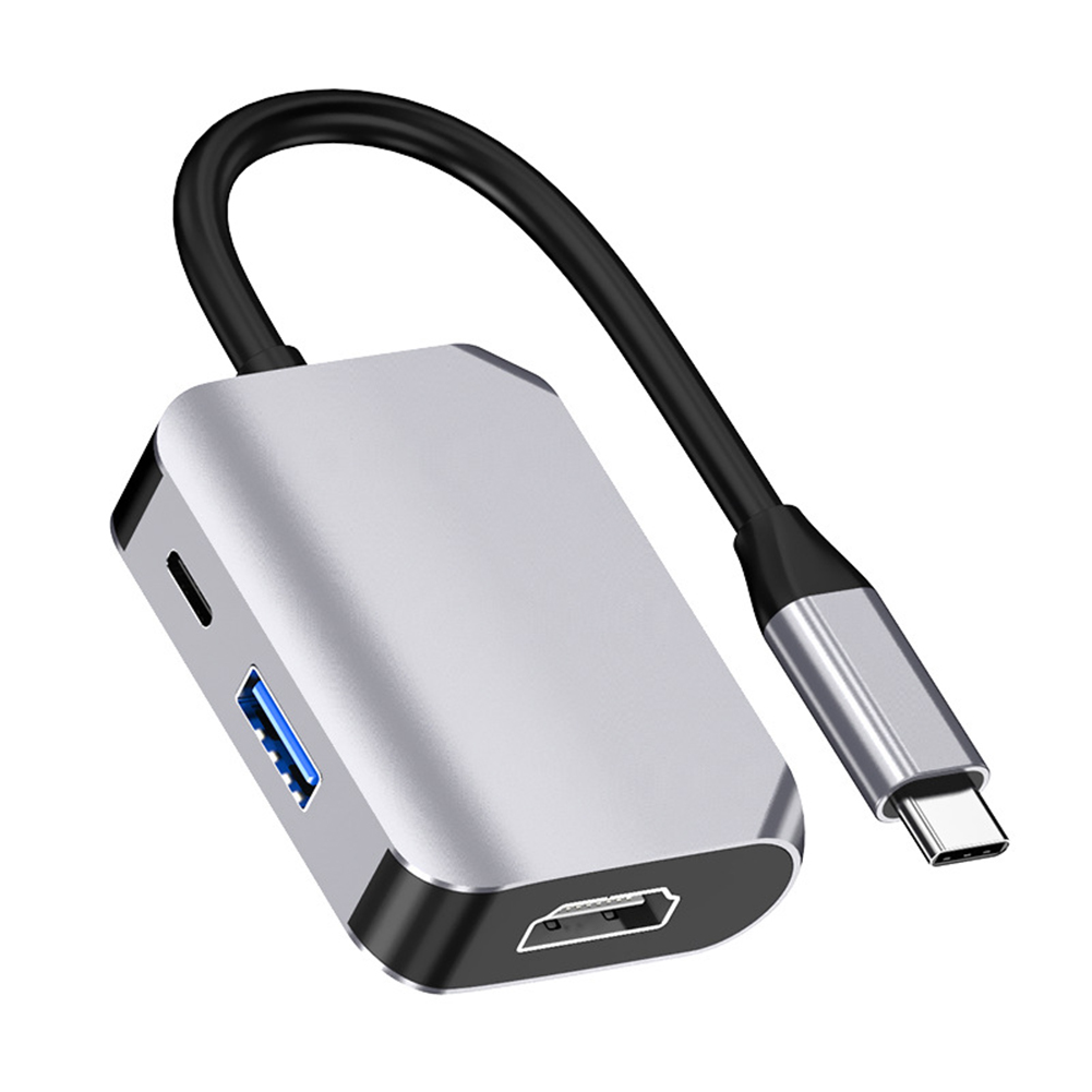 

USB TypeC Hub 3 in 1 USBC to USB 3.0 60W PD 4K HDMI-compatible Adapter for PC Phone, 501 Original