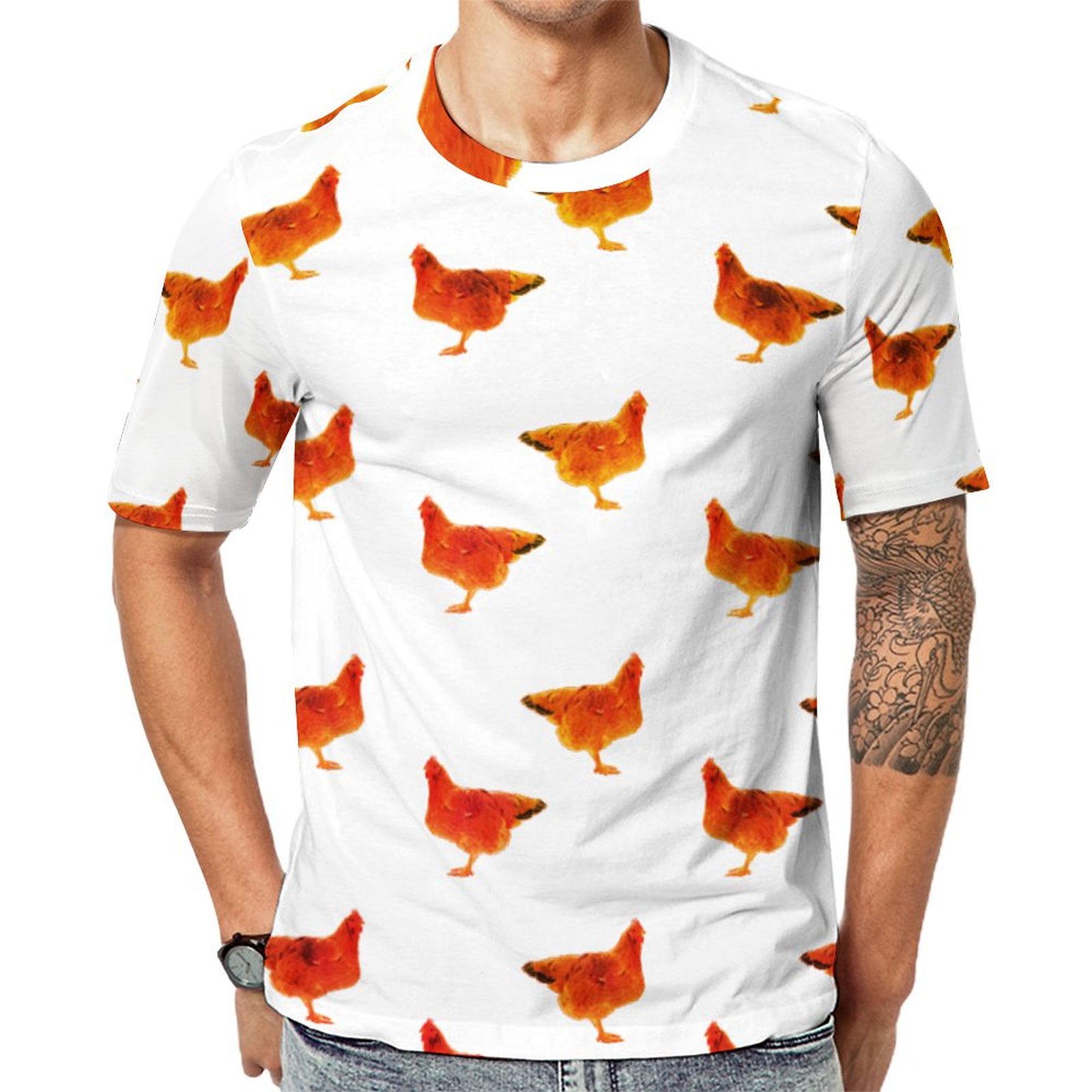 Gallina Chicken Short Sleeve Print Unisex Tshirt Summer Casual Tees for Men and Women Coolcoshirts