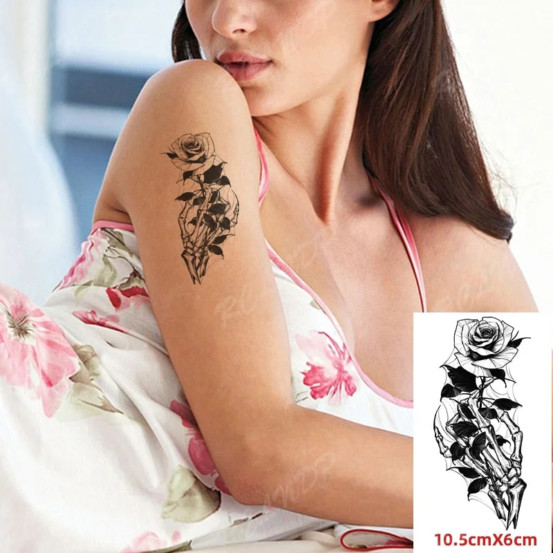 Waterproof Temporary Tattoo Sticker Small Cute Flower Plant Body Art Flash Tatoo Fake Tatto for Women Men