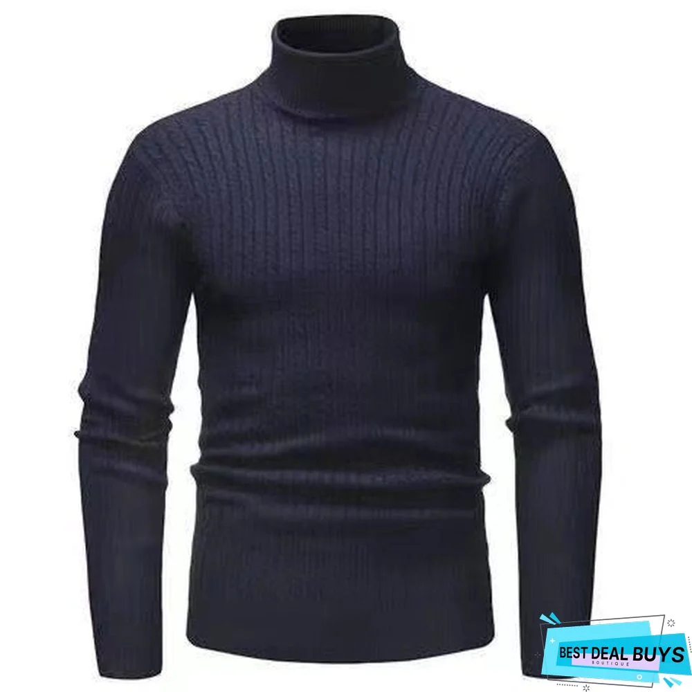 Men's Turtleneck Slim Solid Color Bottoming Sweater