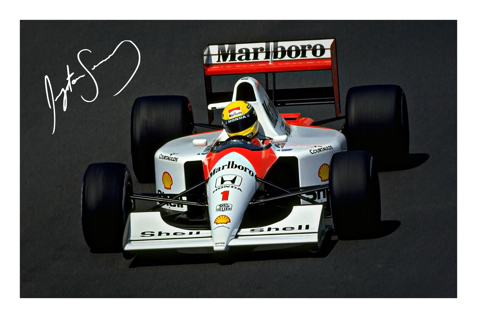 Ayrton Senna Signed Autograph Photo Poster painting Print Formula One F 1 Motor Racing F1