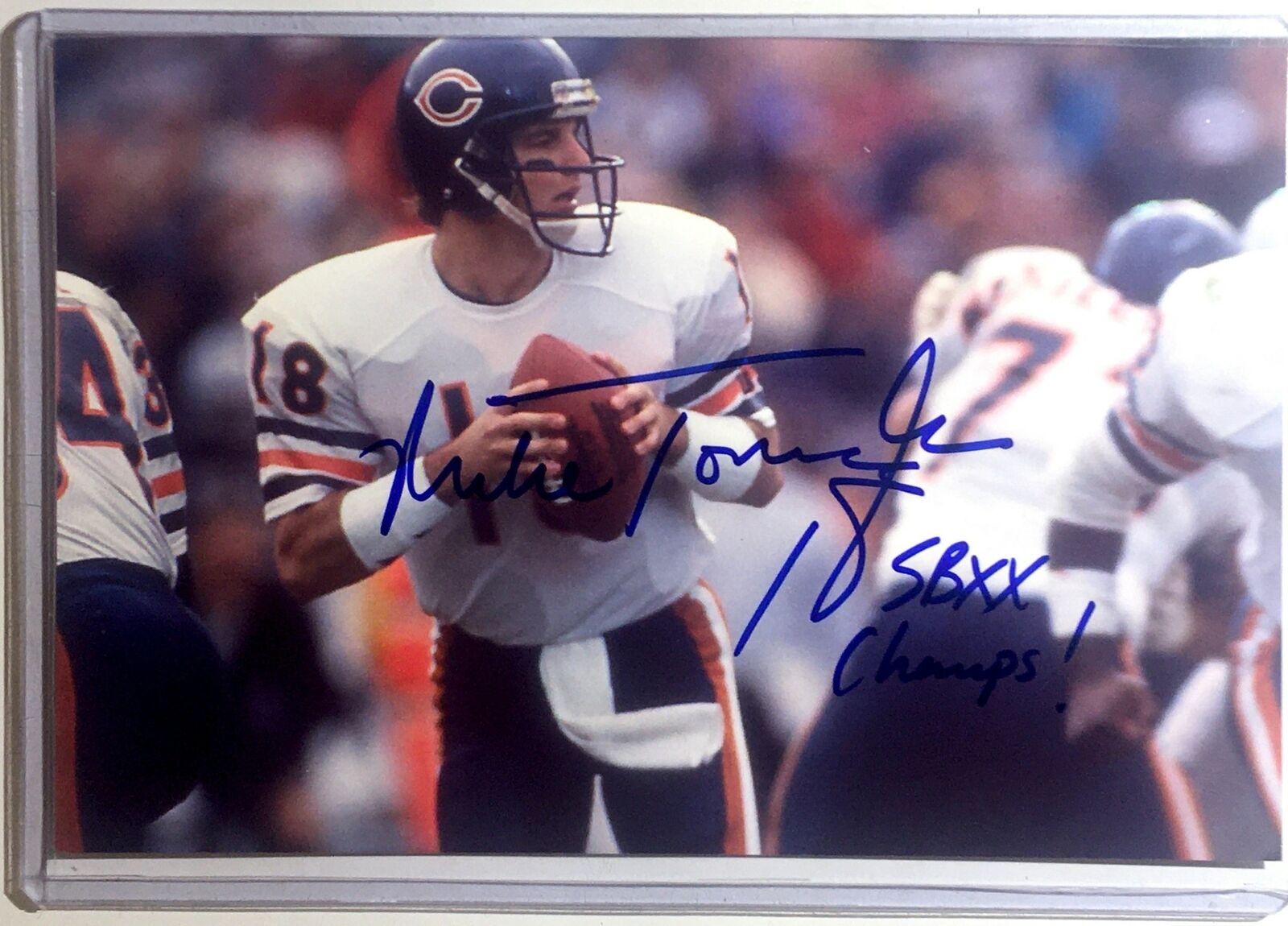 Mike Tomczak Signed 4x6 Photo Poster painting Chicago Bears 1985 SB XX Ohio State Autograph Auto