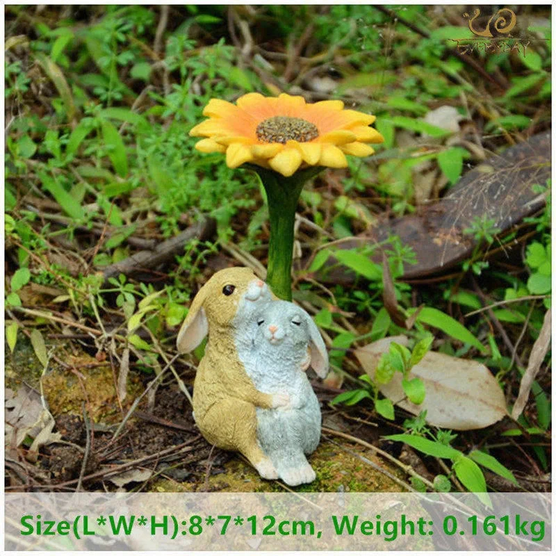 Everyday Collection Easter Decorations for Home Cute Rabbit Figurines Miniature Tabletop Ornaments Fairy Garden Thanksgiving