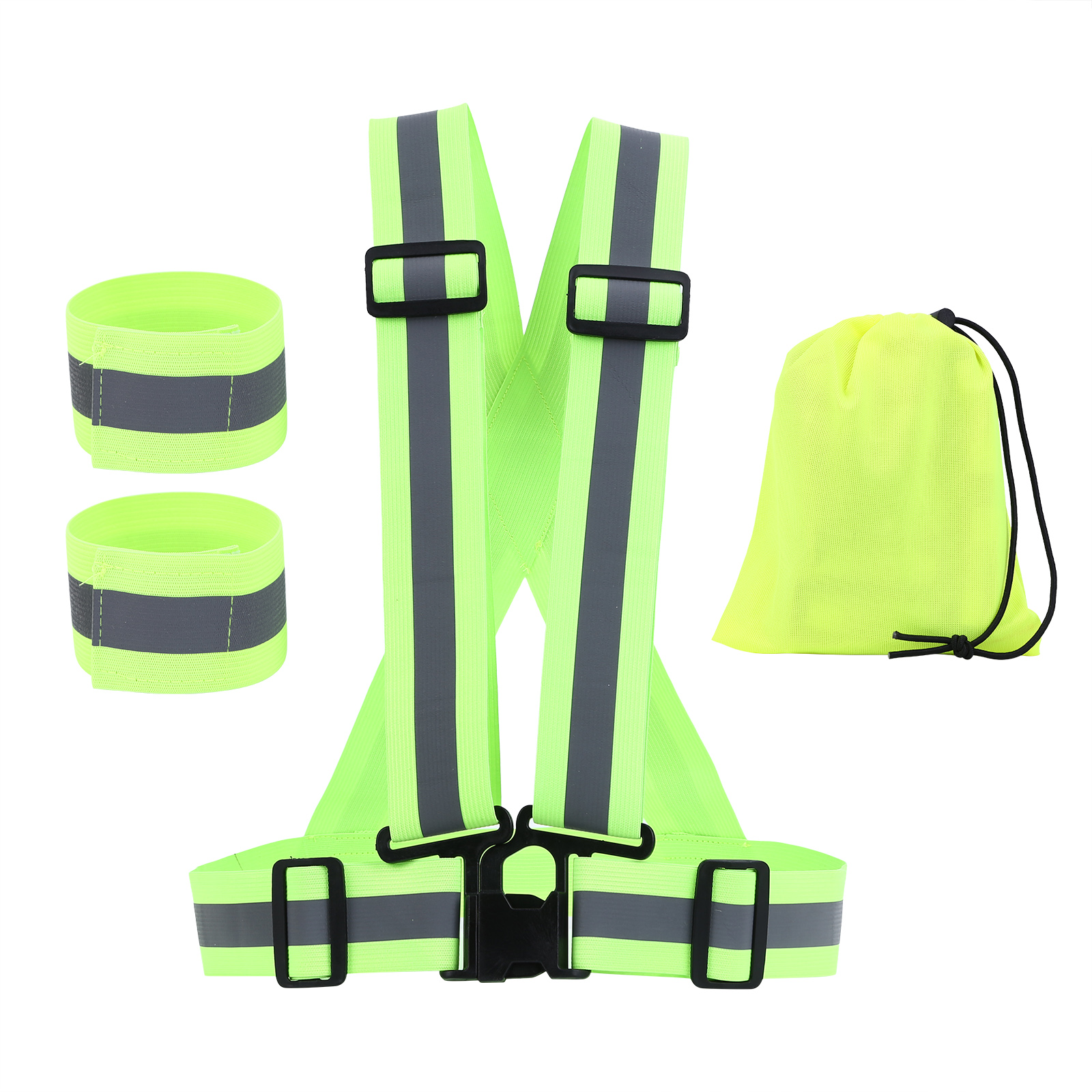 

Reflective Vest Running Gear -High Visibility Safety Vest with Armbands Bag, 501 Original