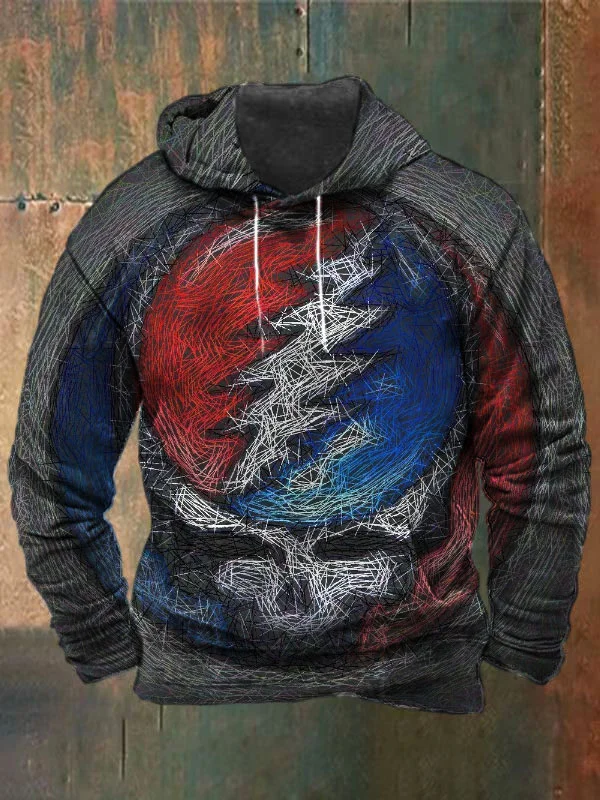 Unisex Skull Print Heavyweight Hoodies