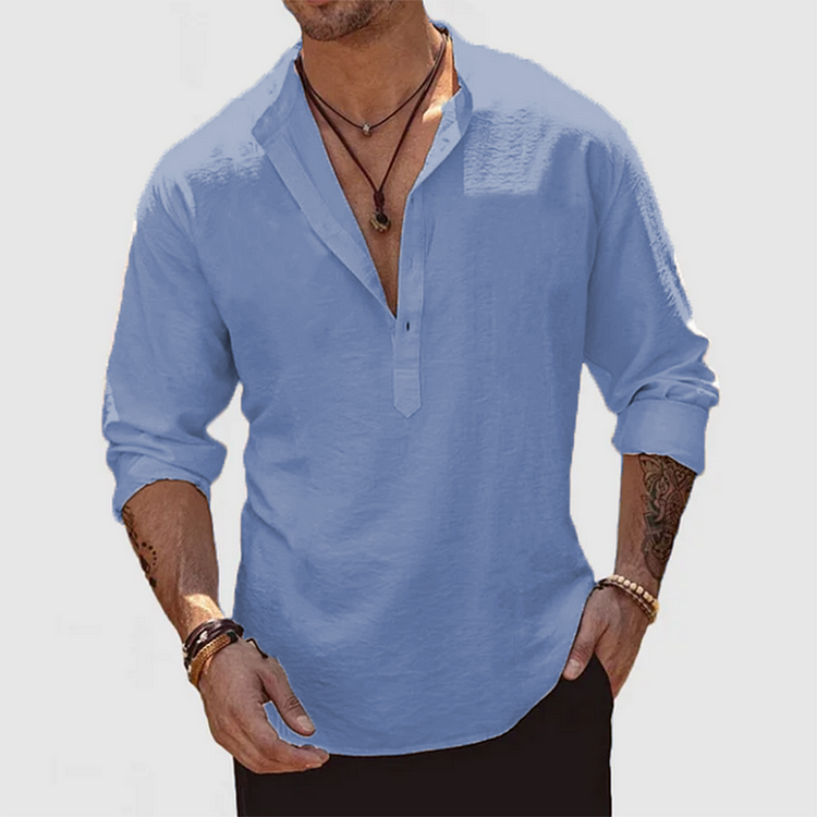 Men's Casual Everyday Cotton Linen Shirt