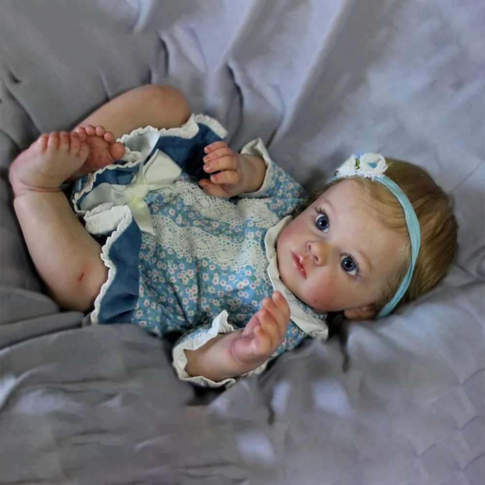 20 Inches Kids Gift Real Life Reborn Baby Girl Doll Frity Beautifully Handcrafted With Blue Eyes