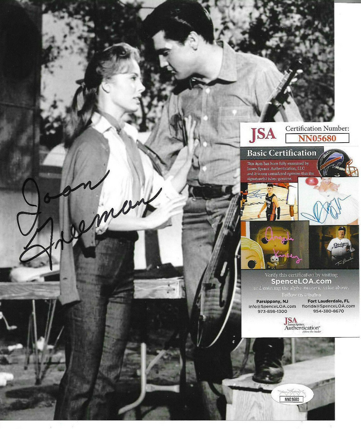 Joan man Signed 8x10 Photo Poster painting Autographed Roustabout w/ Elvis Presley, JSA COA