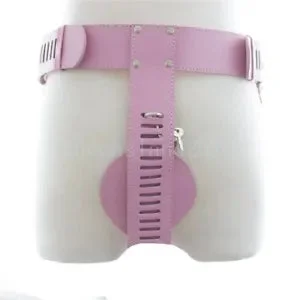 pornhint Pornhint Women lockable Female Adjustable Chastity belt Device Leather Fetishs Panty Pink