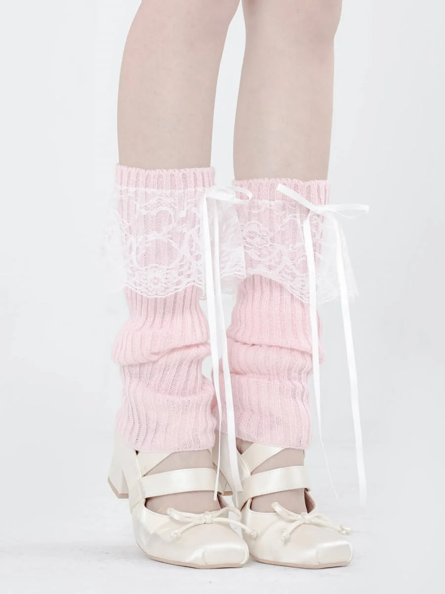 Sweet Knit with Lace Leg Warmers