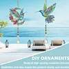 Hummingbird 5D Diamond Painting Suncatcher with Crystal Pendant, Double-Sided Hanging Wind Chime Kit for Adults | Garden Nature Patio Decor