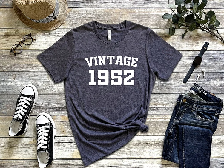 1952 Vintage (Customizable) T-shirt, 70th Birthday T-shirt-Annaletters