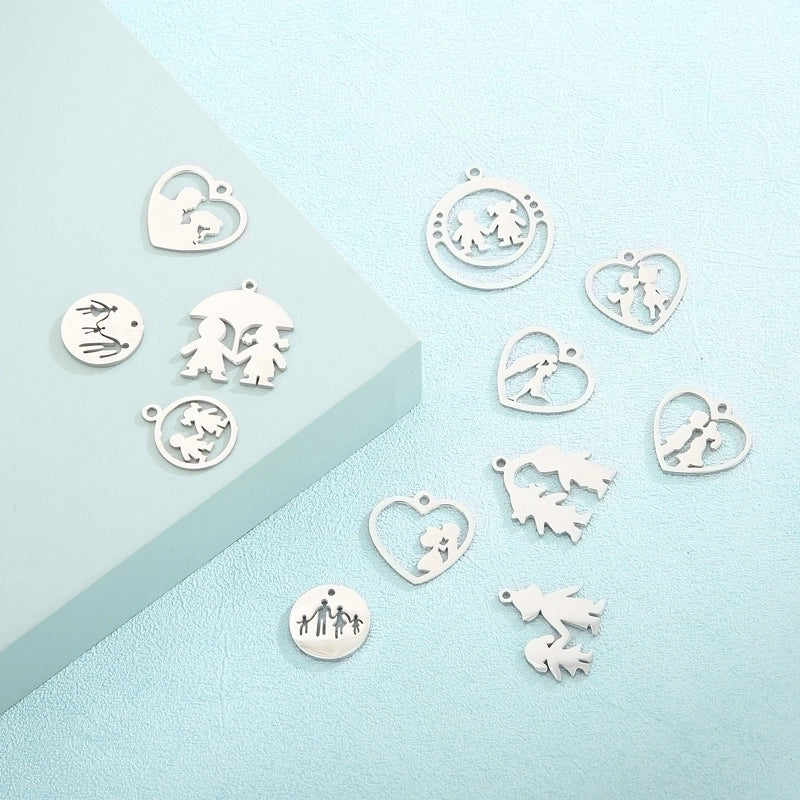 1 Piece Stainless Steel 18K Gold Plated Human Heart Shape