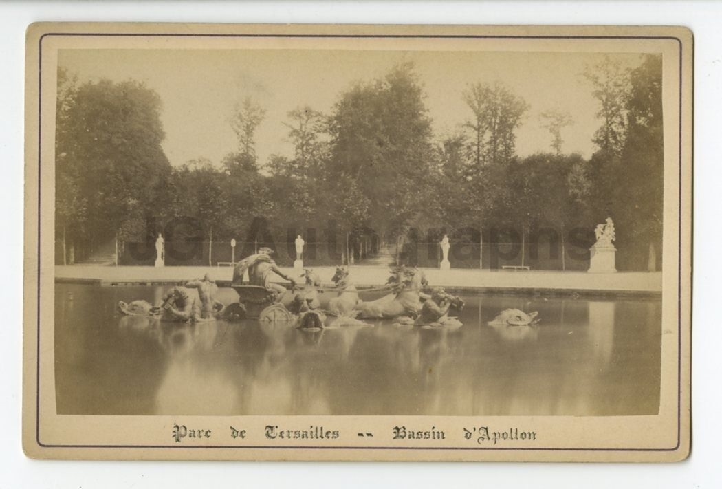 Versailles, France - Original 19th Century Cabinet Card Photo Poster painting - Bassin d'Apollo