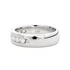 14K White Gold Round Lab Diamond Channel Setting Men's Ring