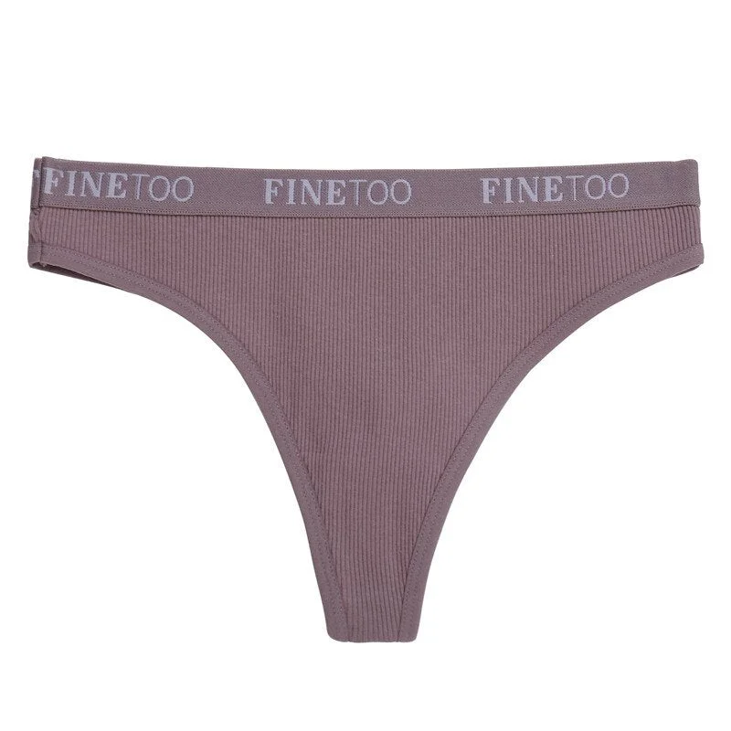 FINETOO 1/2/3pcs Women's Cotton Panties Lingerie Female Underpants Sexy Briefs Thong G-String Intimates T-Back Pantys