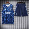 2025/2026 Real Madrid Pre-Match Training Blue Vest+Shorts Football1:1 Thai Quality