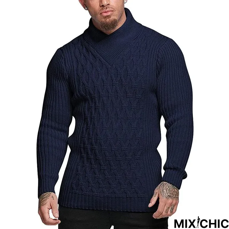 Men's Solid Color Long Sleeve Sweater