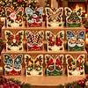 12Pcs DIY Pearl Diamond Painting Christmas Cards, 3D Greeting Card Craft Kits with Resin Pearls, Handmade Holiday Cards for Adults, Christmas Gifts & Decorations