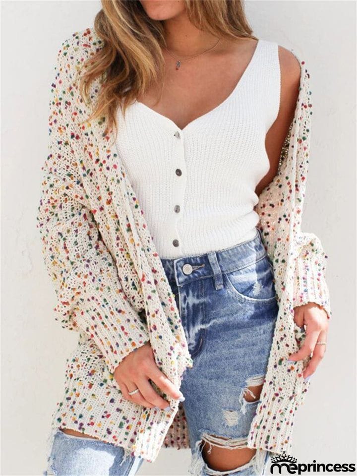 Colorful Dots Decorated Long Sleeve Cardigans