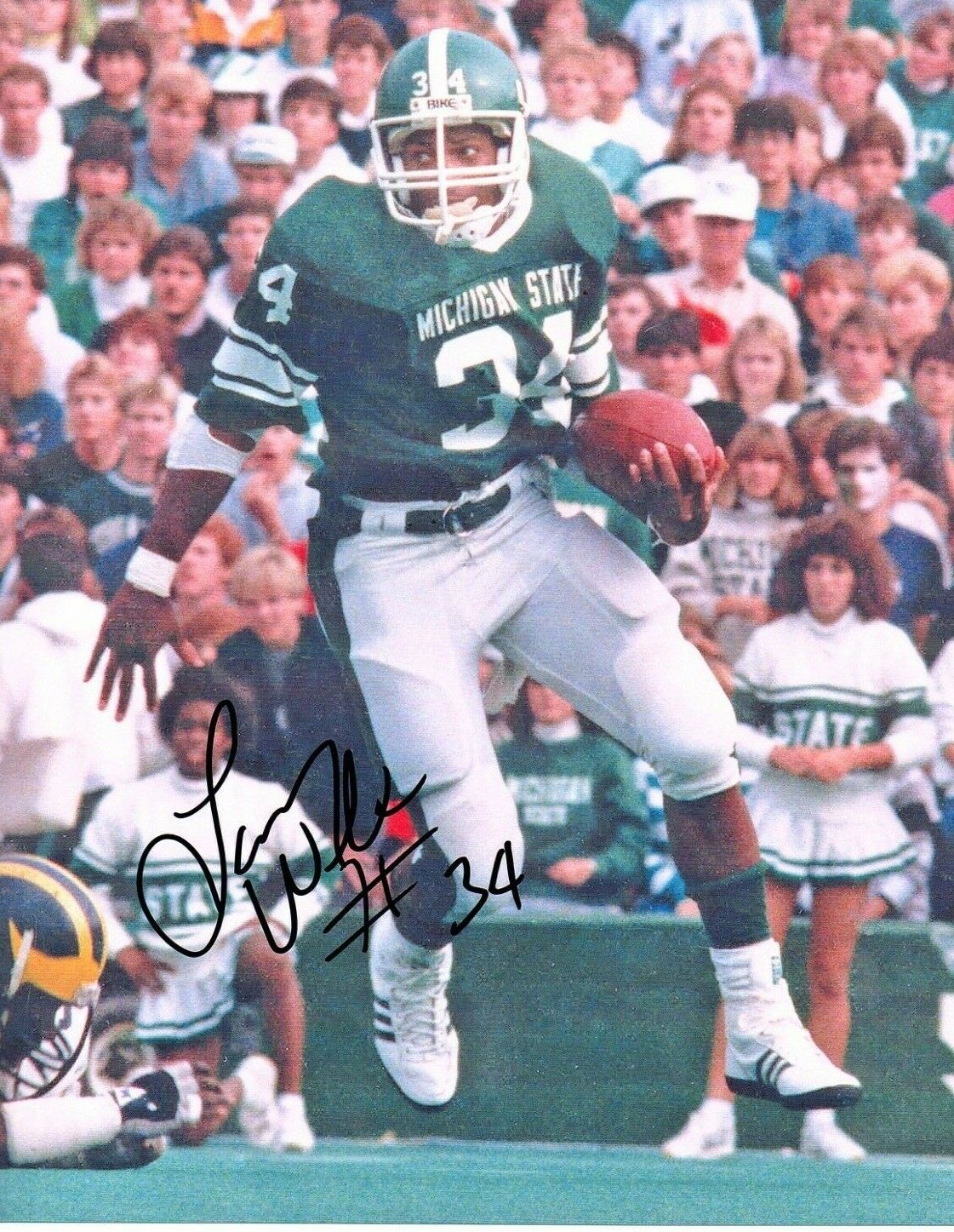 Lorenzo White Michigan State Spartans Football Signed autograph 8X10 Photo Poster painting MSU b