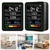 5 In 1 Formaldehyde Monitor with Holder Carbon Dioxide Detector USB Rechargeable TVOC Detector Temperature Humidity Home Air Quality Monitor