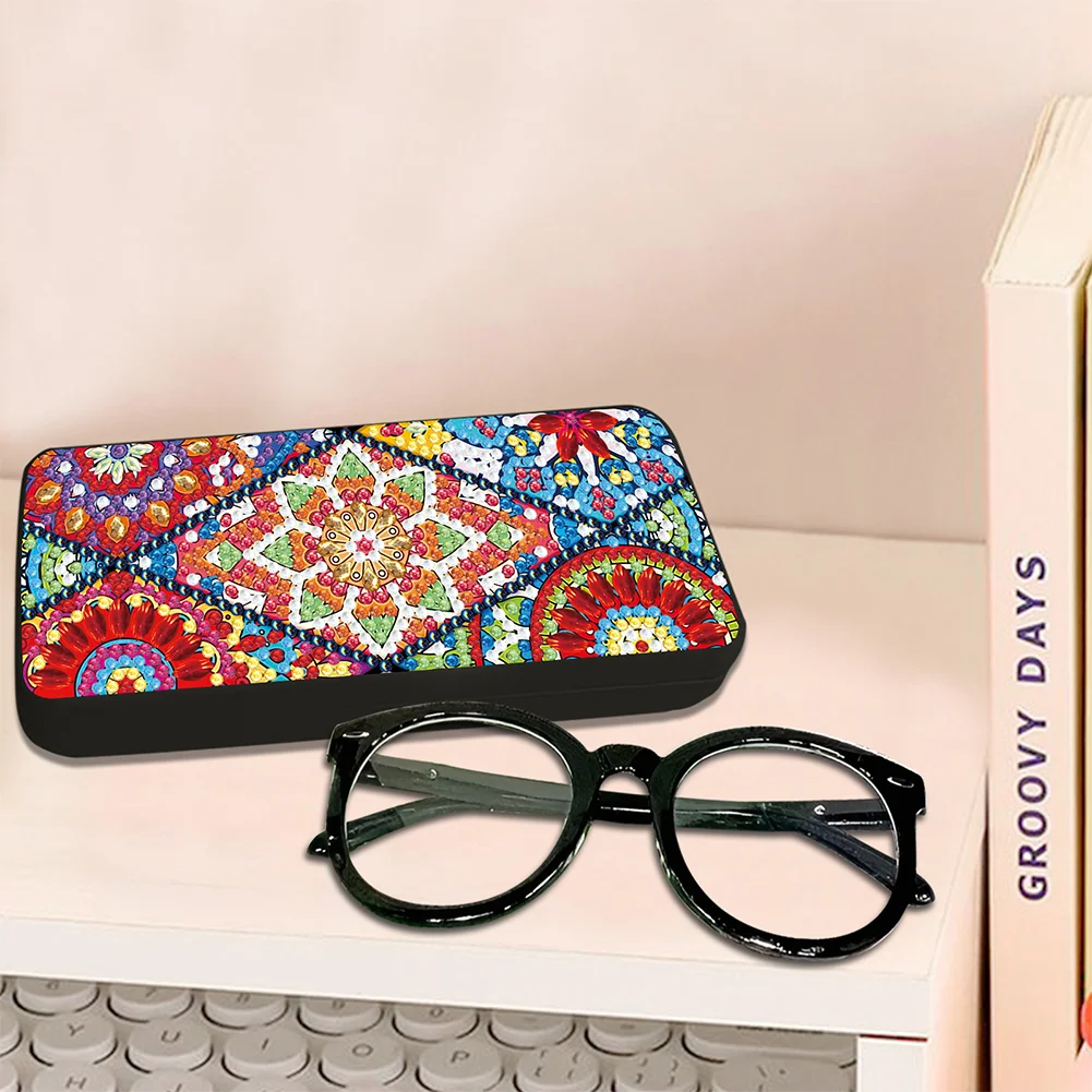 Flower Diamond Painting Eyeglasses Case Diamond Art Sunglasses Case for Adults