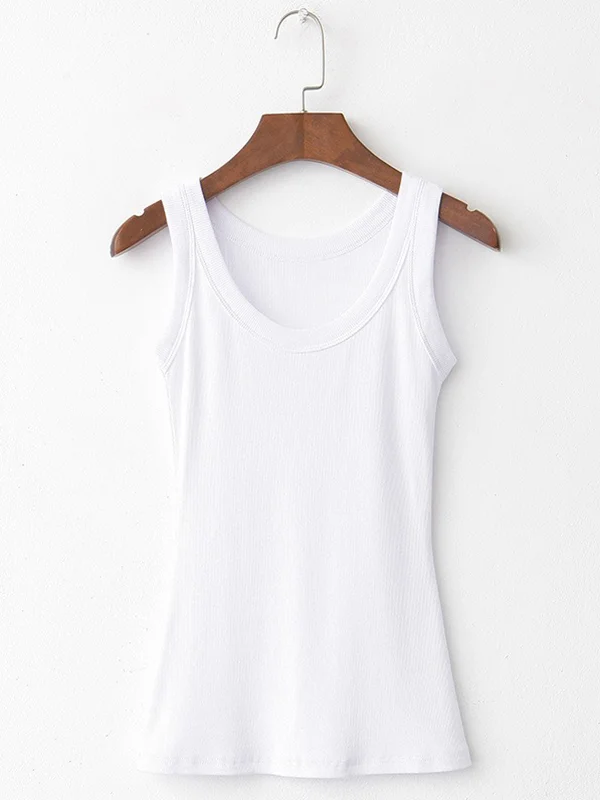 5 Colors Simple Solid Color Sleeveless Vest Top