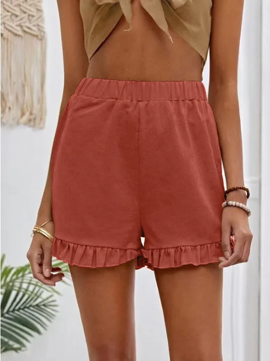 Nigikala Nigikala New Women's Shorts Burst Casual High-Waisted Cotton Straight Trousers