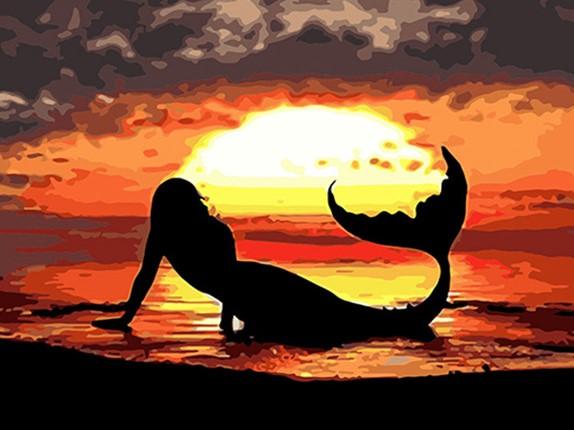 

Mermaid The Sunset – Paint By Numbers - 40*50CM, 501 Original