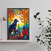 (40*60cm)Stained Glass Wolf - Full Round Drill Diamond Painting