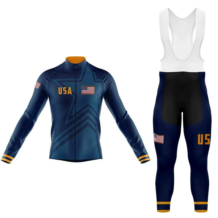 USA Navy Men's Long Sleeve Cycling Kit