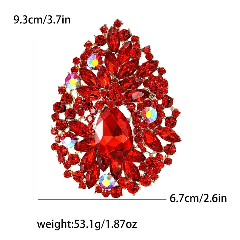 Retro Pin Water Droplets Alloy Inlay Artificial Rhinestones Women’s Brooches