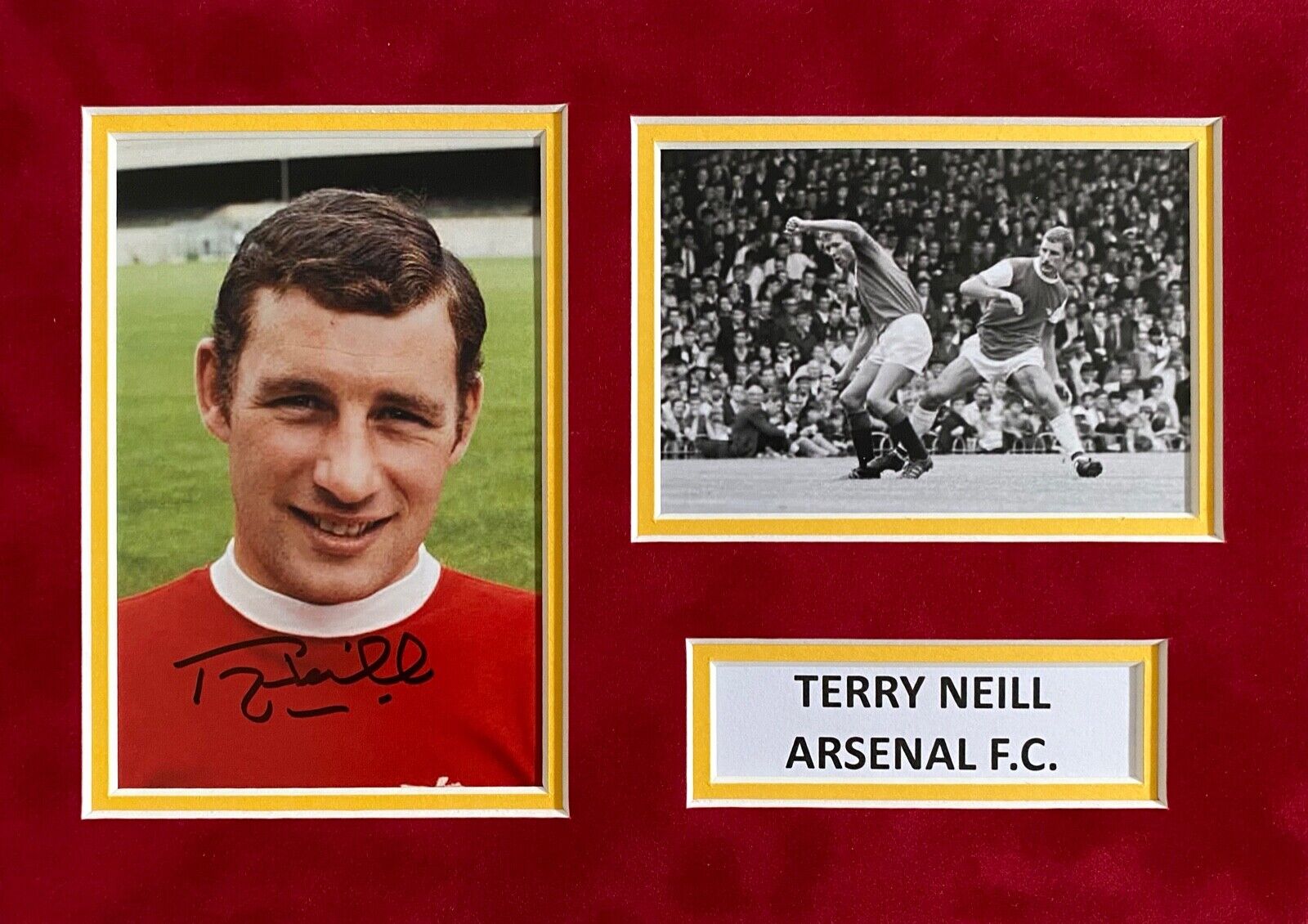 TERRY NEILL HAND SIGNED A4 Photo Poster painting MOUNT DISPLAY ARSENAL FOOTBALL AUTOGRAPH 1